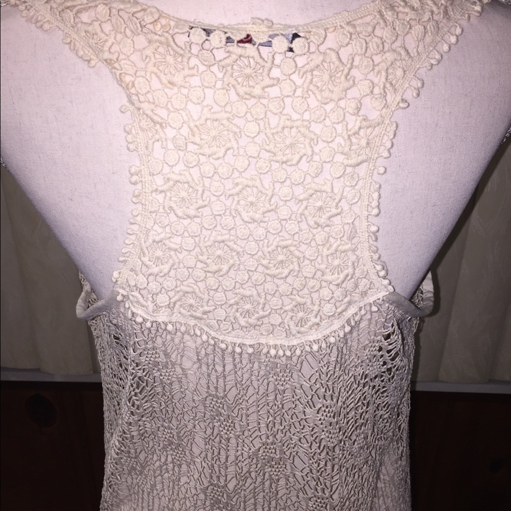 Fishnet long sleeveless cardigan